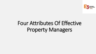 Four Attributes Of Effective Property Managers
