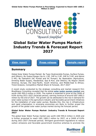 Global Solar Water Pumps Market