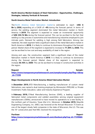 North America Market Analysis of Steel Fabrication:Opportunities, Challenges, St