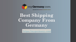 Best Shipping Company From Germany