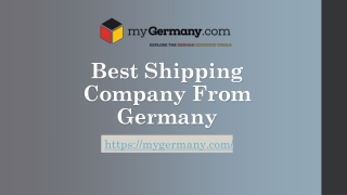 Best Shipping Company From Germany