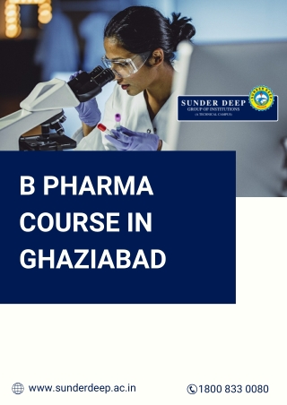 Top Pharmacy Colleges in UP | D Pharma Course in UP | Sunder Deep Pharmacy Colle