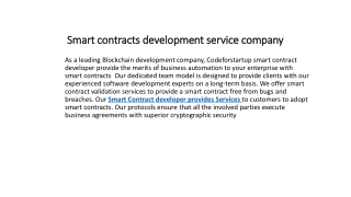 Smart contracts development service company