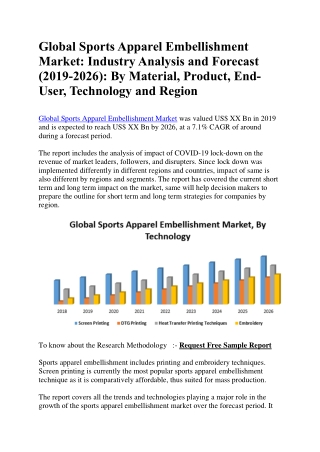 Global Sports Apparel Embellishment Market