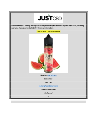 CBD Oil Store justcbdstore.com