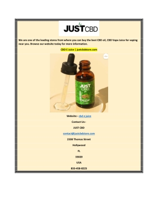 CBD E Juice  justcbdstore.com