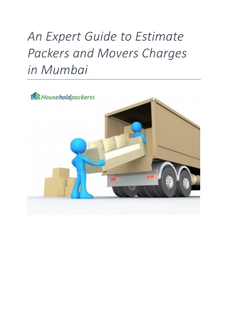 An Expert Guide To Estimate Packers And Movers Charges in Mumbai