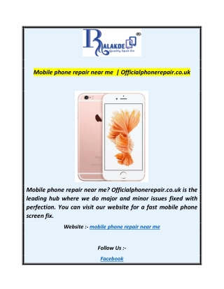 Mobile phone repair near me  | Officialphonerepair.co.uk