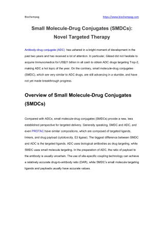 Small Molecule-Drug Conjugates (SMDCs) Novel Targeted Therapy