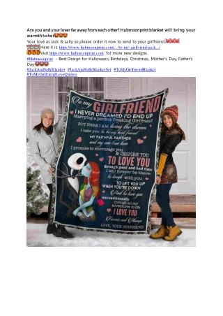 To My Girlfriend – Jack & Sally Blanket – I Love You Blanket