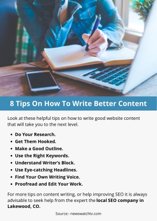 8 Tips On How To Write Better Content