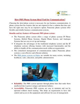 How PBX Phone System Ideal Tool for Communication?