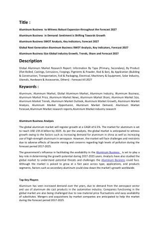 Aluminum Market Analysis.docx