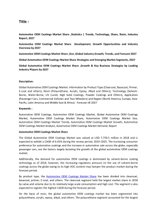 Automotive OEM Coatings Market Analysis.docx