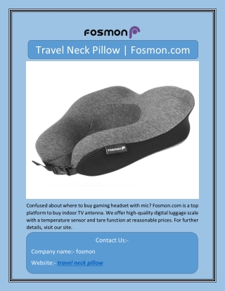 Travel Neck Pillow | Fosmon.com