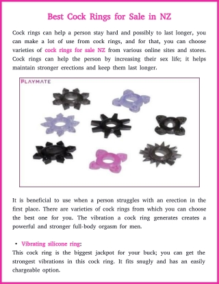 best cock rings for sale in NZ