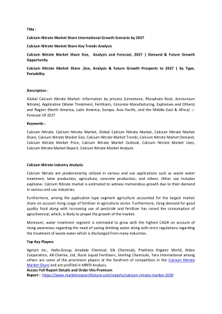 Calcium Nitrate Market Analysis.docx