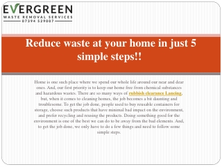 Reduce waste at your home in just 5 simple steps!!