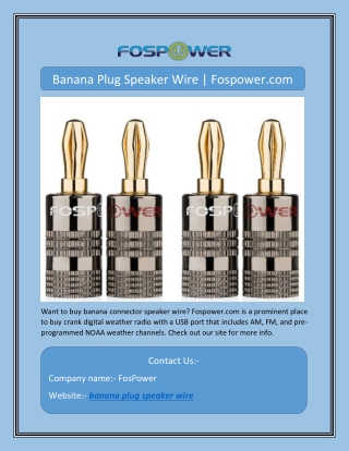 Banana Plug Speaker Wire | Fospower.com