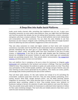 A Deep-Dive into Audio Social Platforms