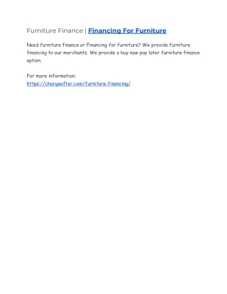 Furniture Finance | Financing For Furniture