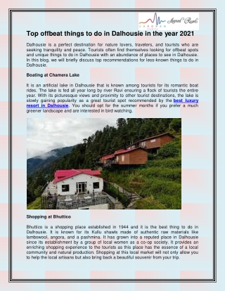 Best Luxury Hotel in Dalhousie