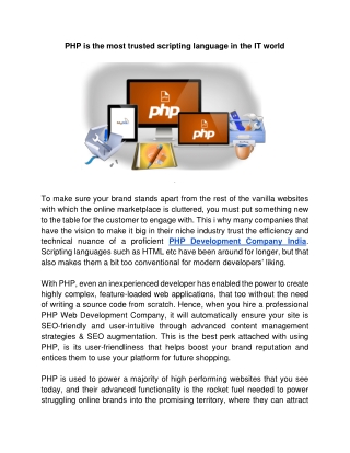 PHP is the most trusted scripting language in the IT world-converted