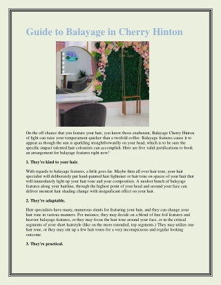 Guide to Balayage in Cherry Hinton