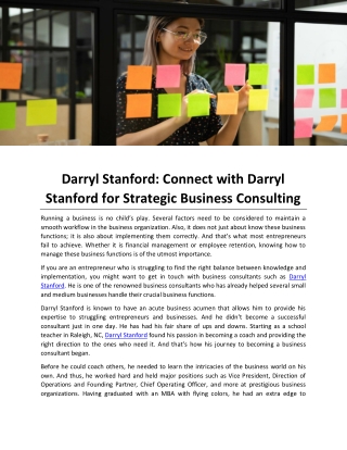 Darryl Stanford Connect with Darryl Stanford for Strategic Business Consulting