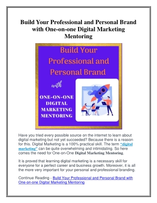Build Your Professional and Personal Brand with One