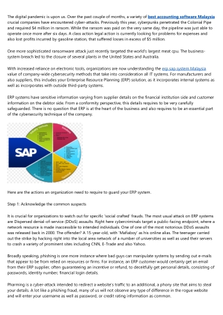 Steps to guard your ERP system against possible risks