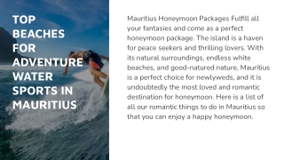 TOP BEACHES FOR ADVENTURE WATER SPORTS IN MAURITIUS