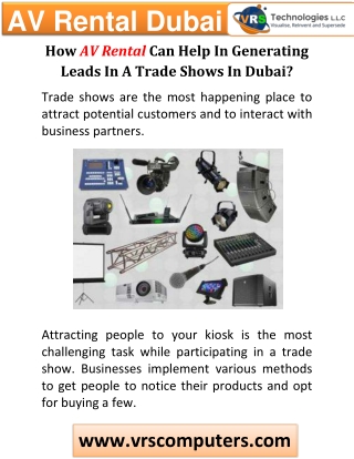 AV Rental Dubai Can Help in Getting Leads in a Trade Shows