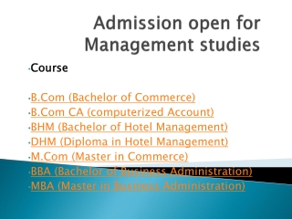School of Managment and Studies course offered by BFiT Groups