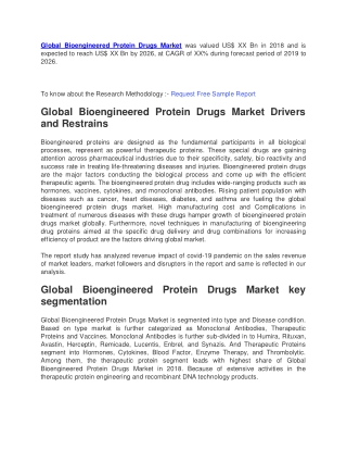 Global Bioengineered Protein Drugs Market was valued US (1)