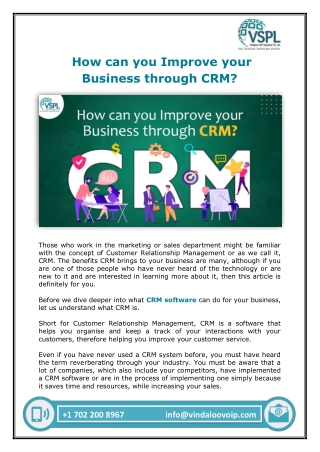 How can you Improve your Business through CRM?