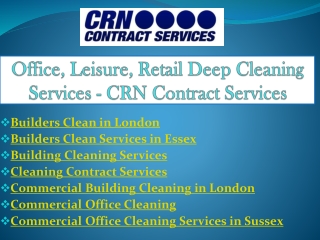 Building Cleaning Services