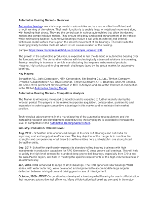 Automotive Bearing Market