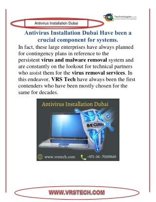 Antivirus Installation Dubai help in Data Protection