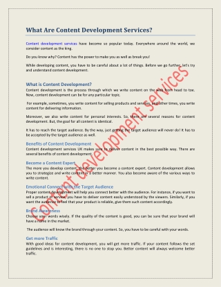 What Are Content Development Services?