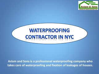 Waterproofing Concrete Contractor In NYC