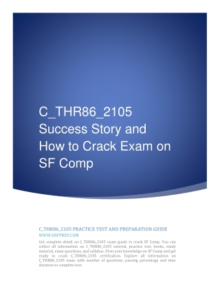 C_THR86_2105 Success Story and How to Crack Exam on SF Comp
