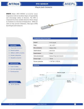 MTR06 RTD Sensor - Plug & Jack Connector | MIEPL