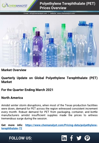 Polyethylene Terephthalate Prices, News, Demand & Supply | ChemAnalyst