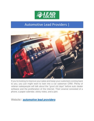 Automotive Lead Providers | Leadlocate.com