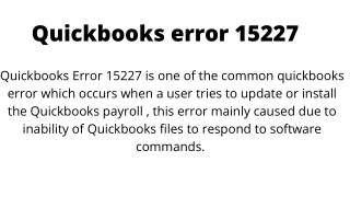 Quickbooks error 15227