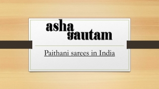 Paithani sarees in India