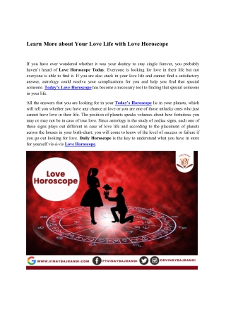 Learn More about Your Love Life with Love Horoscope
