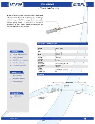 MTR06 RTD Sensor - Plug & Jack Connector | MIEPL