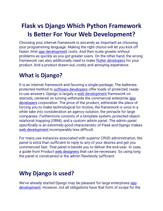 Flask vs Django Which Python Framework Is Better For Your Web Development
